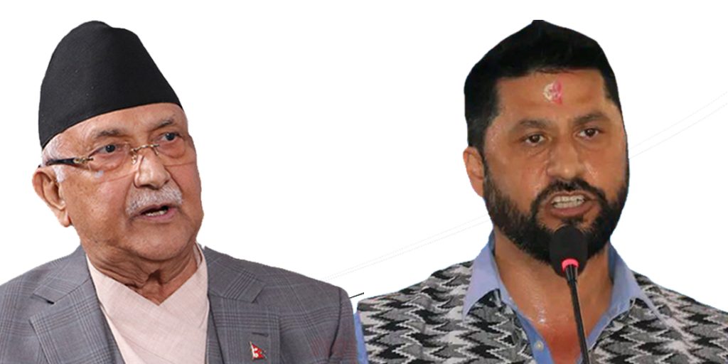 एमाले अध्यक्ष ओली र रवि लामिछानेबीच भेटवार्ता