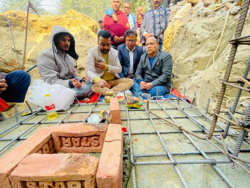 वीरगञ्ज महानगर २३ सबैठवामा स्वास्थ्य प्रयोगशाला निर्माण कार्यको शिलान्यास