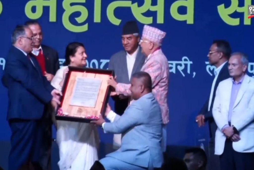 पूर्वराष्ट्रपति भण्डारी ‘गणतन्त्र गौरव सम्मान’बाट सम्मानित