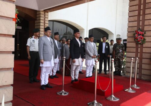 संसद भवनमा राष्ट्रपतिको स्वागतको रिहर्सल {तस्वीरहरु}
