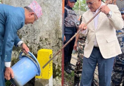 फेवातालको सिमानामा पोल गाड्न सुरु, स्थानीयको विरोध