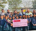 सर्वोत्तम सिमेण्टद्वारा सामाजिक उत्तरदायित्व अन्तर्गत भगवती माध्यमिक विद्यालयलाई नगद सहयोग